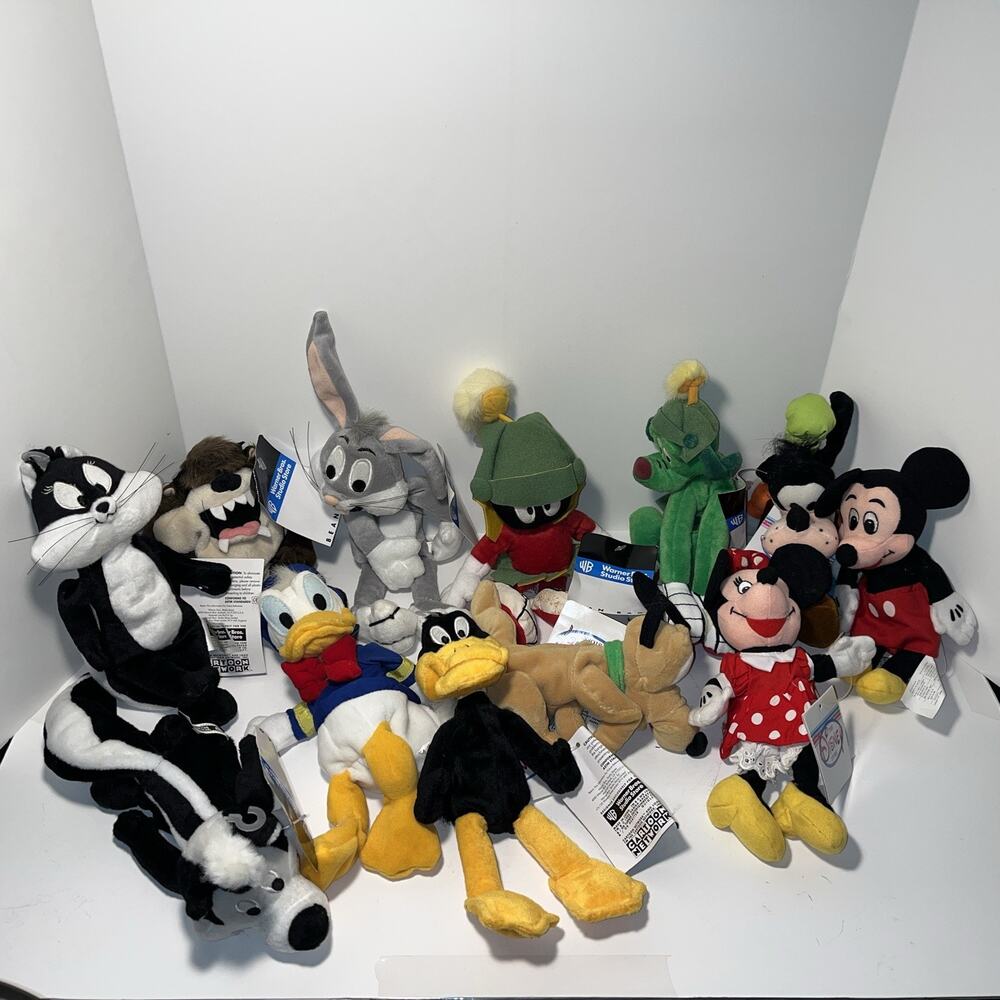 WARNER BROS STUDIO/Disney LotBEAN BAG PLUSH LOT Of 12 Vintage 1997 Looney Tunes